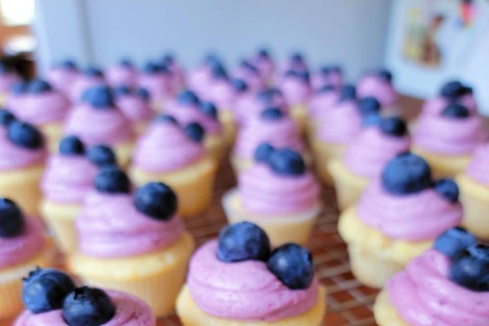 Mini-lemon-blueberry cupcakes