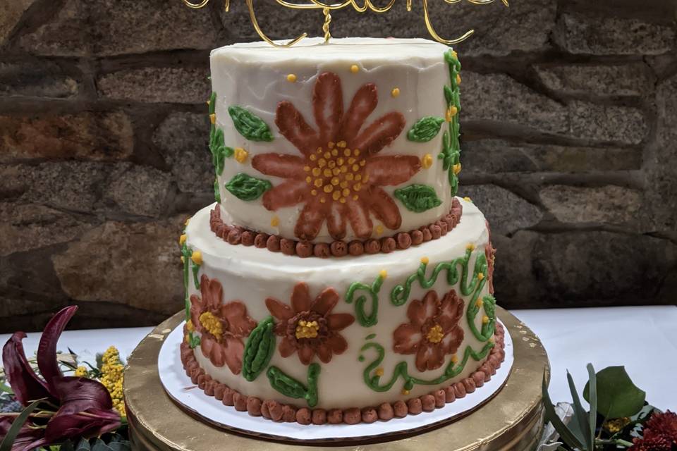 2 Tier Tapestry Wedding Cake