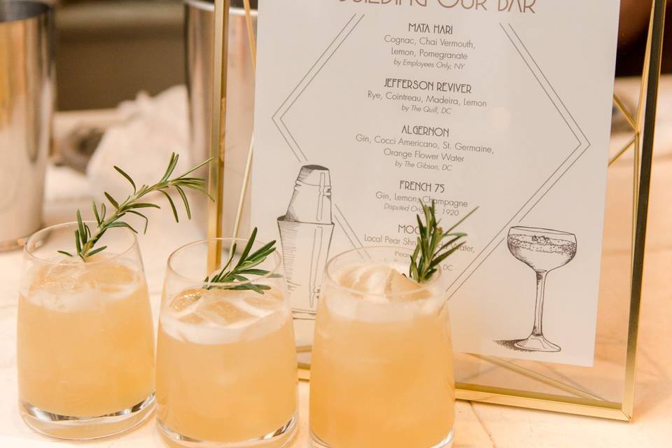 Customized cocktail menu