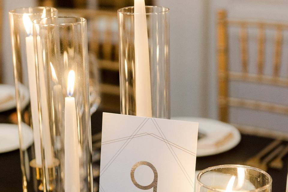 Metallic table number