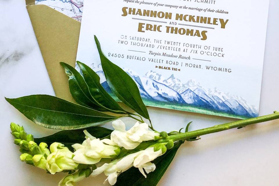 National park wedding invites