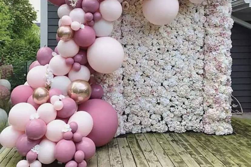 Pink balloon garland