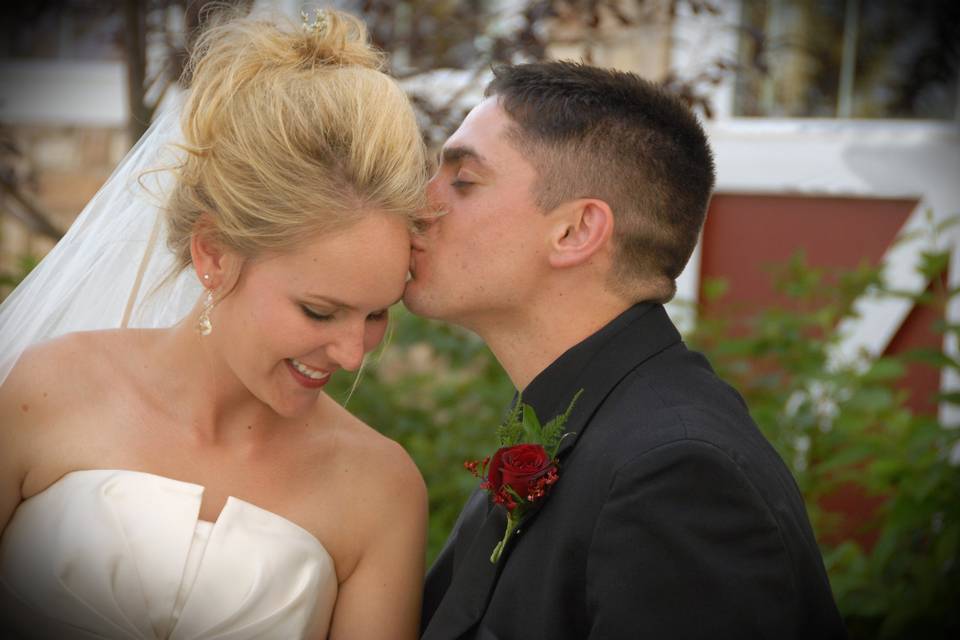 A kiss on the forehead