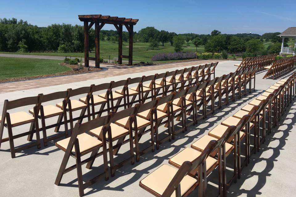 Ceremony set with brown chairs