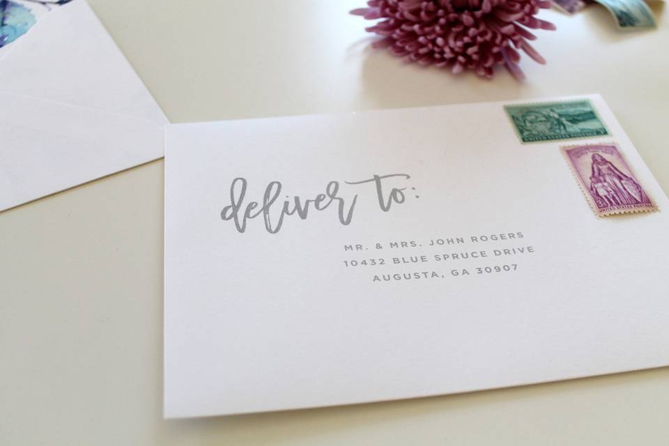 Two Letter Monogrammed Note Cards with Envelopes - Augusta Joy