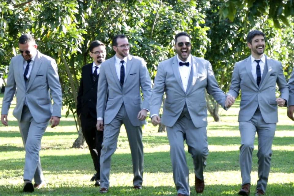 The groom and friends