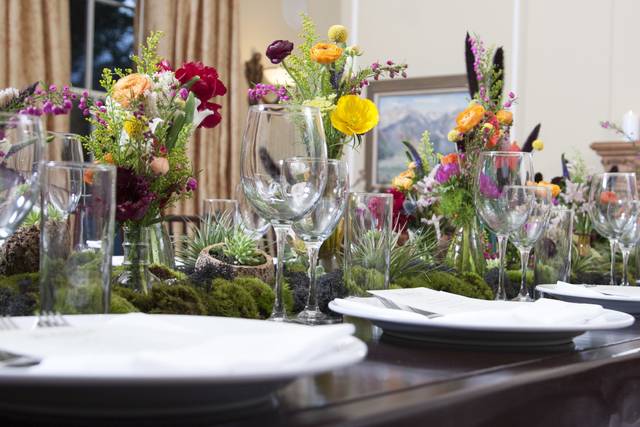 Long mahogany tables