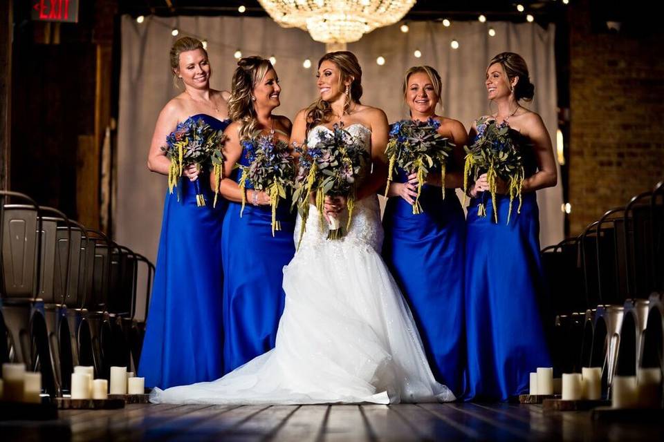 Bride and bridesmaids