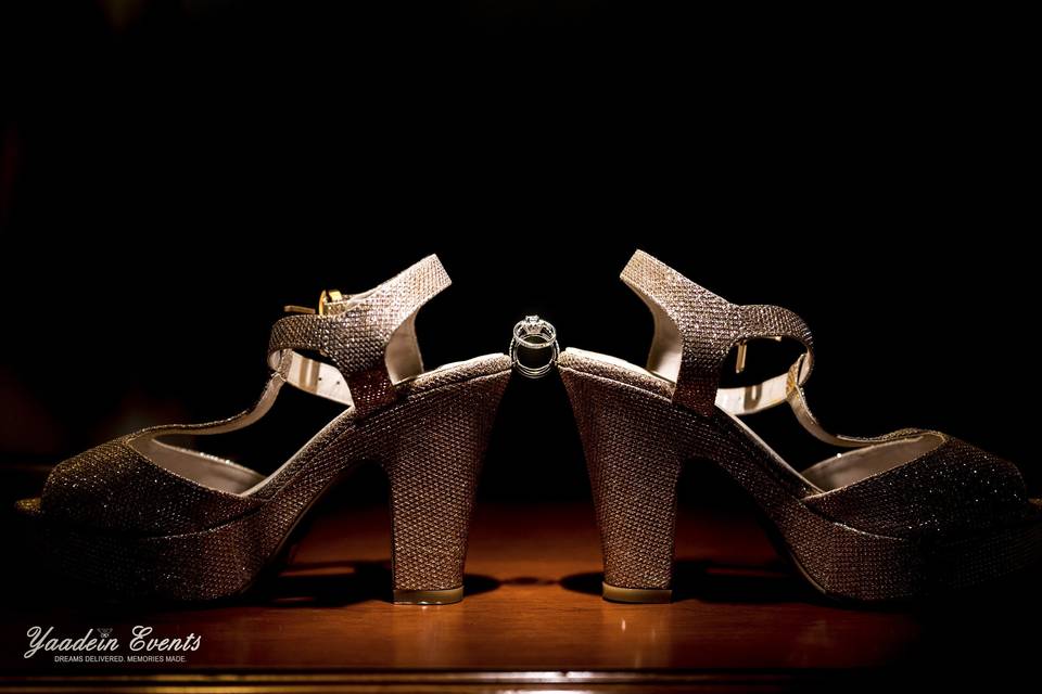 Bridal shoes and ring
