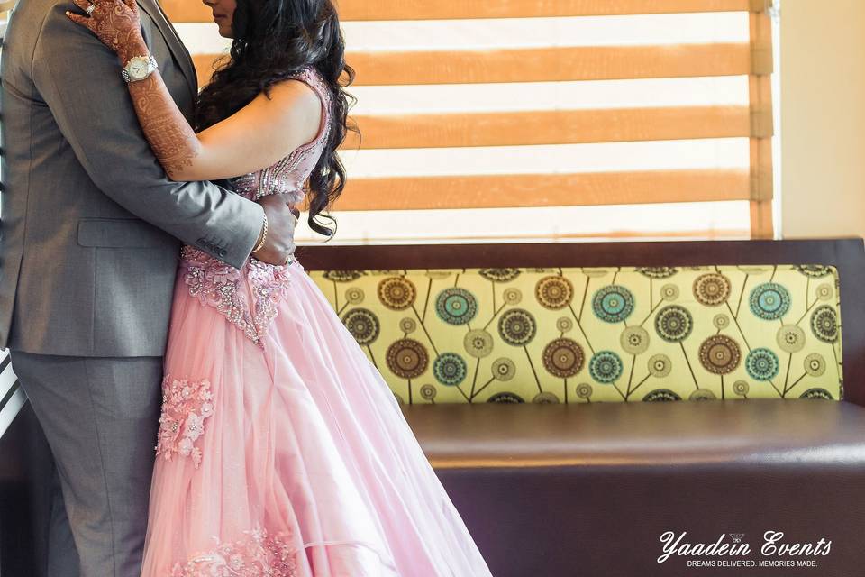 Groom kisses his bride