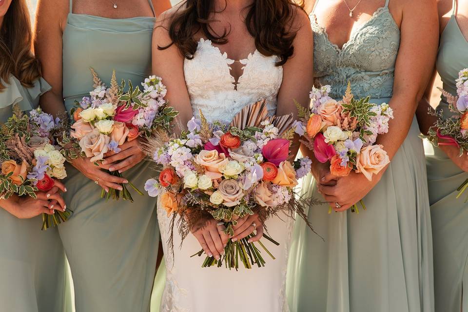 Bridal and bridesmaid bouquets