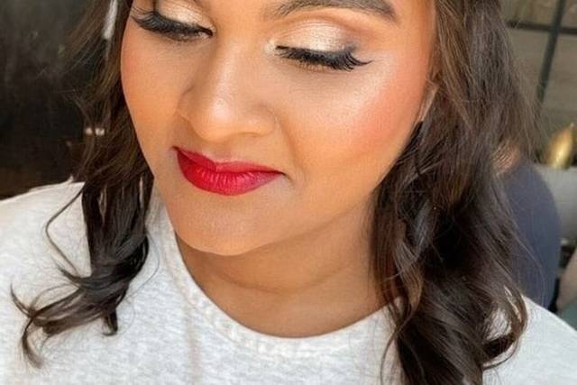 Bold red lip