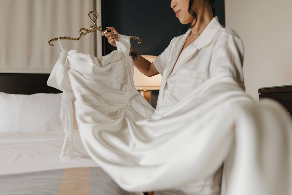 Bride before the dress
