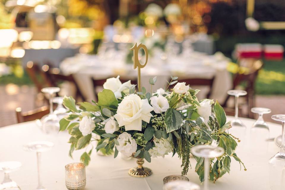 White and green centerpiece