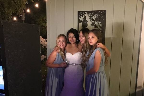 Bride and the bridesmaids