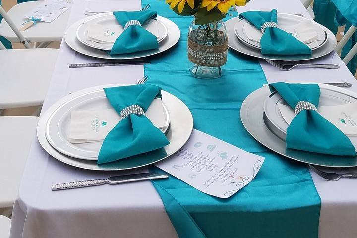 Teal & sunflower wedding