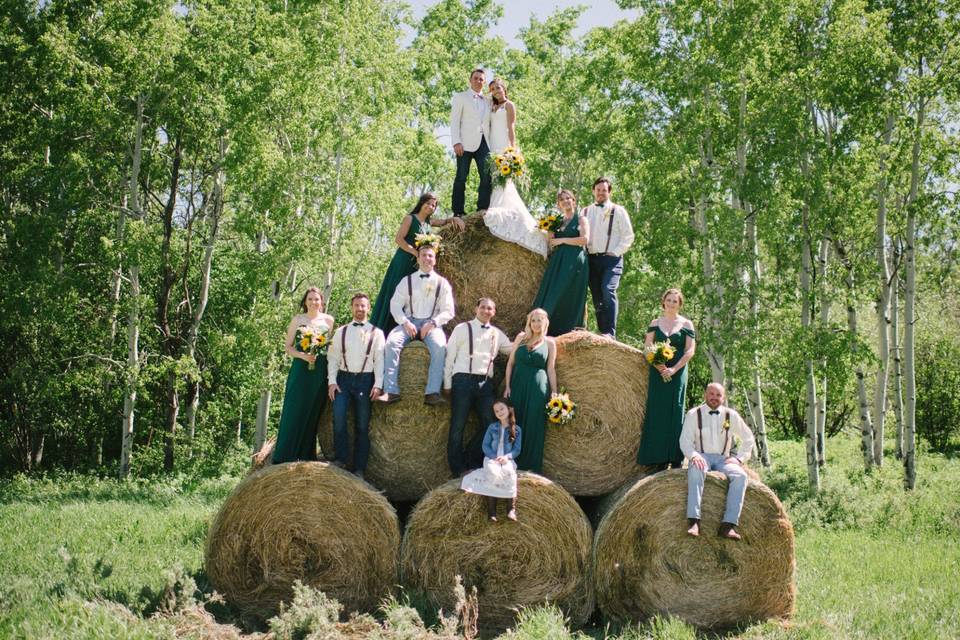 Hay bale pyramid