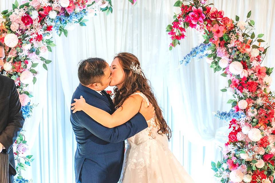 Bride-Groom Kissing
