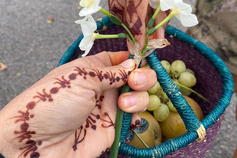 Mature henna stain on handss