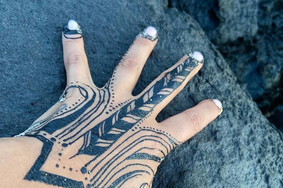 Polynesian inspired jagua hand