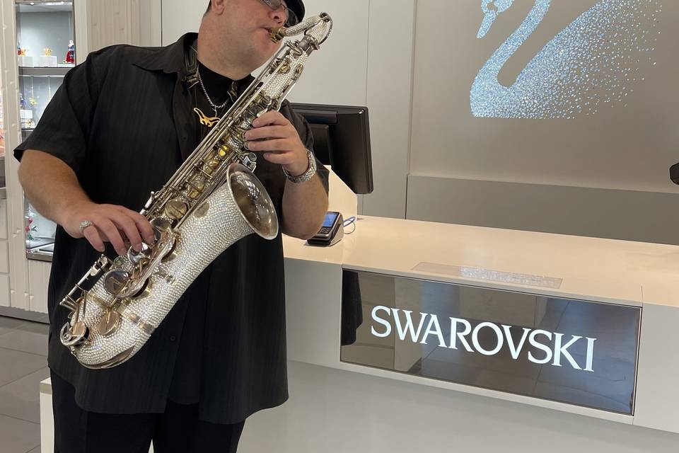 Swarovski Crystals Saxophone