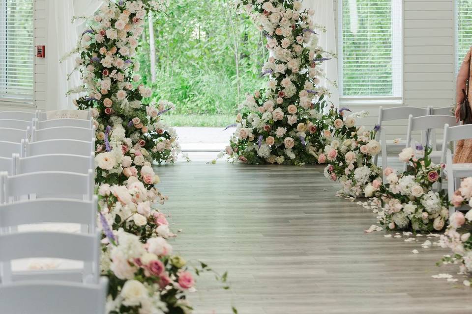 The Woods Ceremony Set Up