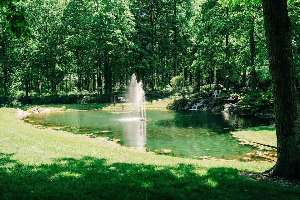 Bride + Groom by The Pond