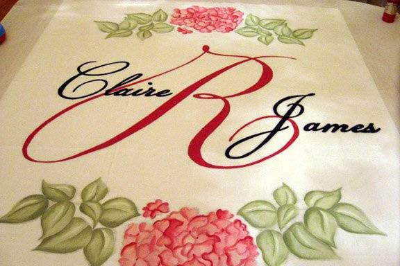 CLAIRE hand painted wedding aisle runner