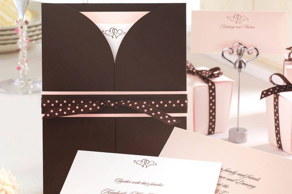 Circle of Love - A perfect way to proclaim your wedding day details ... the Circle of Love wedding invitation! Complete with a response and additional accessory card, you will be as in in love with this all-inclusive set as you are with each other. No inner envelope is needed. Order Your Free Sample Today!