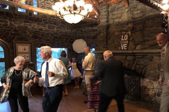 Busting a move at the field wedding at chief hosa