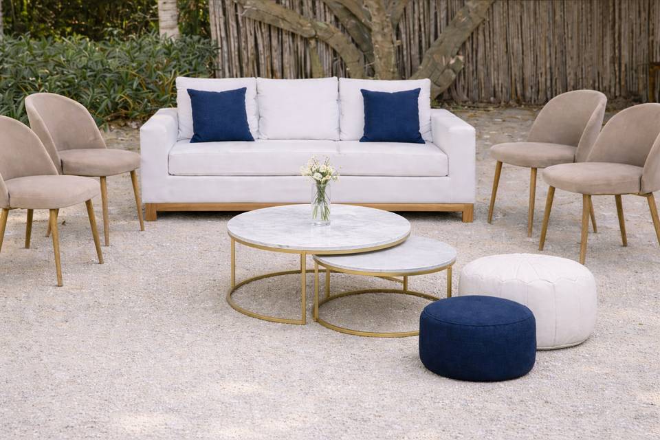 Lounge set in blues