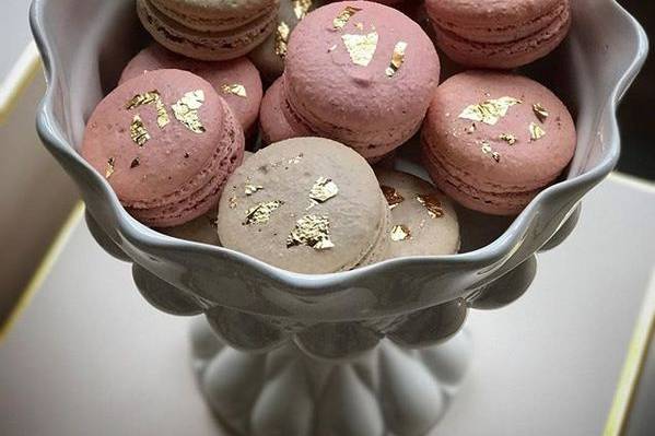 French macarons w. gold leaf