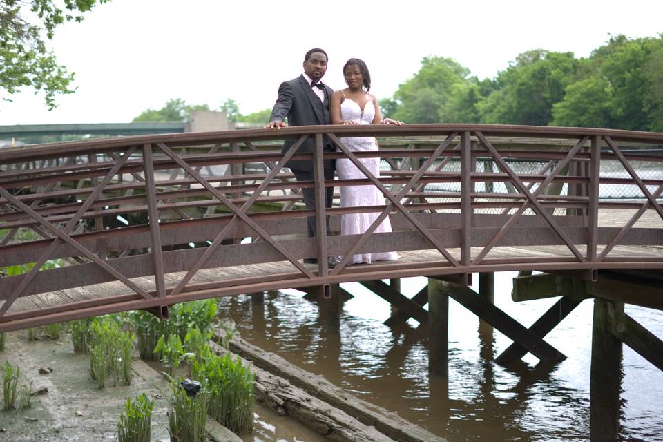 Couple on bridge