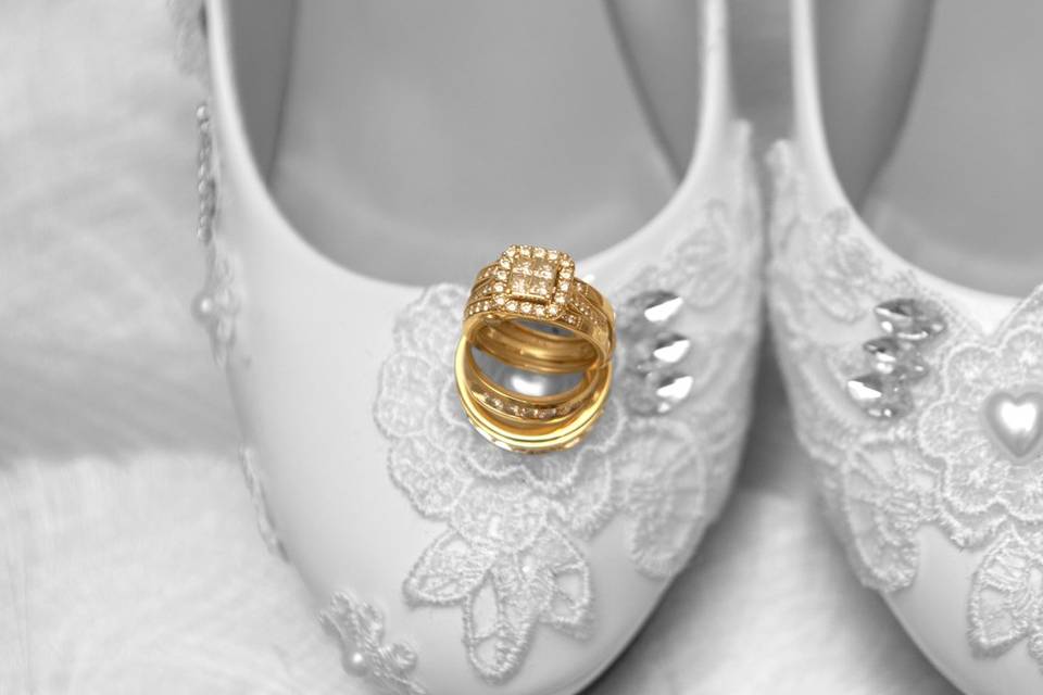 The wedding ring and heels