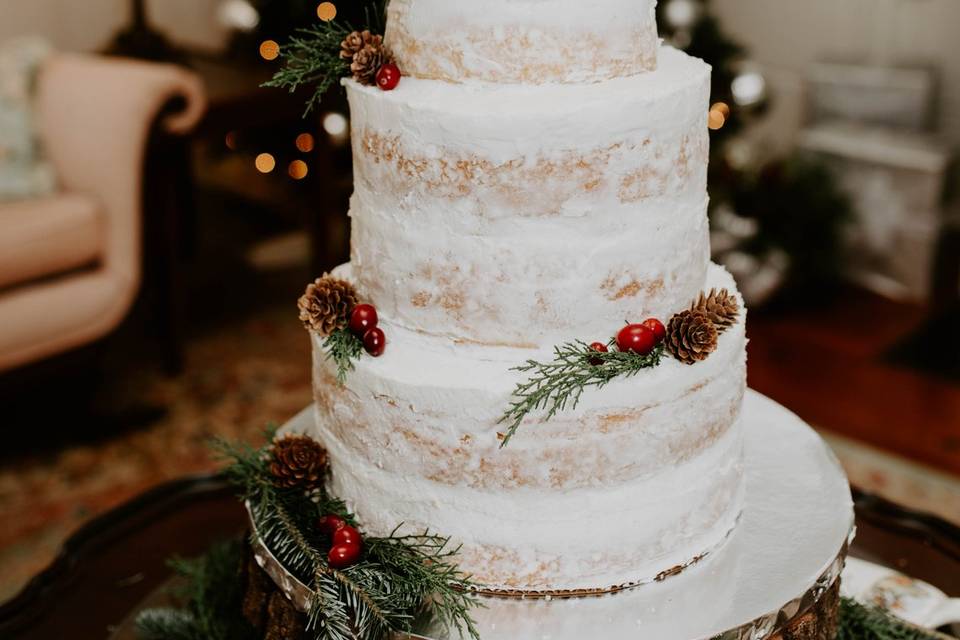 Pinecone wedding cake