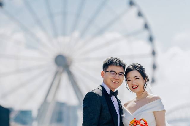 In front of the big wheel