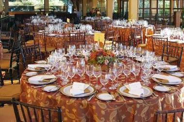 Tables, chairs, linen, and place settings at Chalk Hill. Courtesy of Chalk Hill.