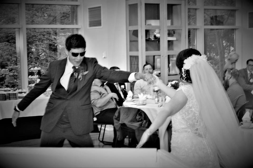 Newlyweds dancing