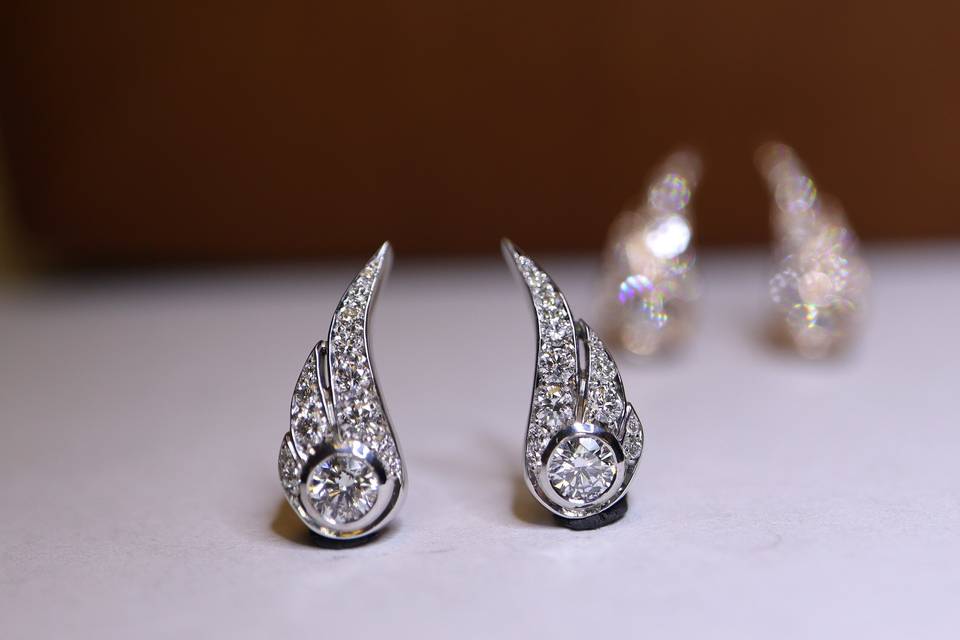 18K Gold Wing Earrings