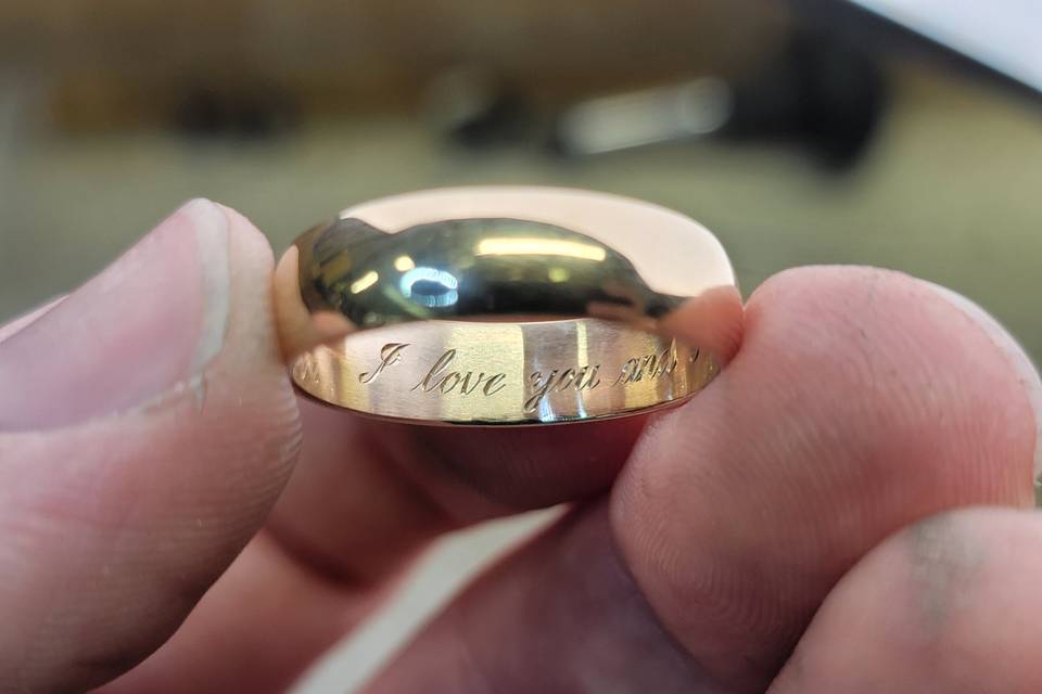 Inside Ring Engraving by Hand