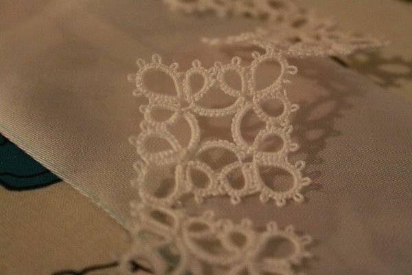 The lace that I tatted for my wedding belt.