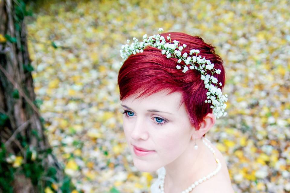 Bride with her bouquet