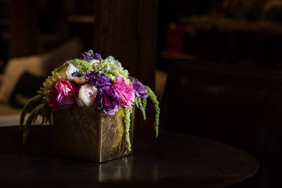 Boxed floral centerpiece