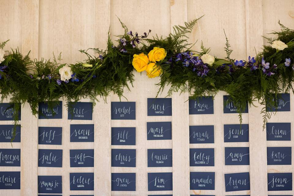 Garland and table cards