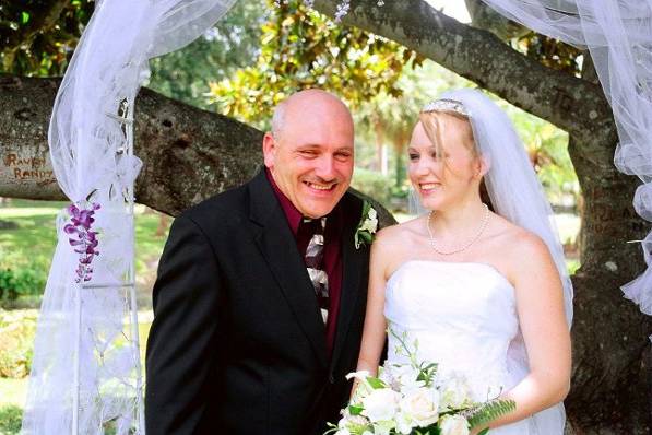 Daddy's always get a smile from their daughters.