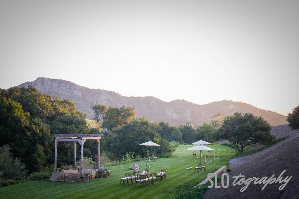 Wedding ceremony setup