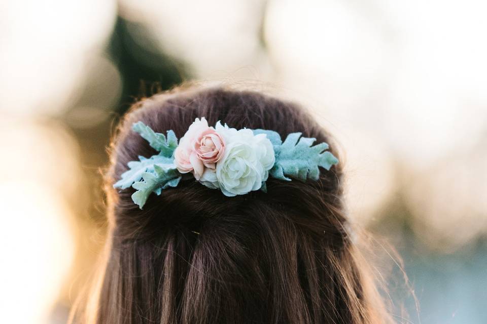 Blue/Pink Wire Flower Crown (Small)