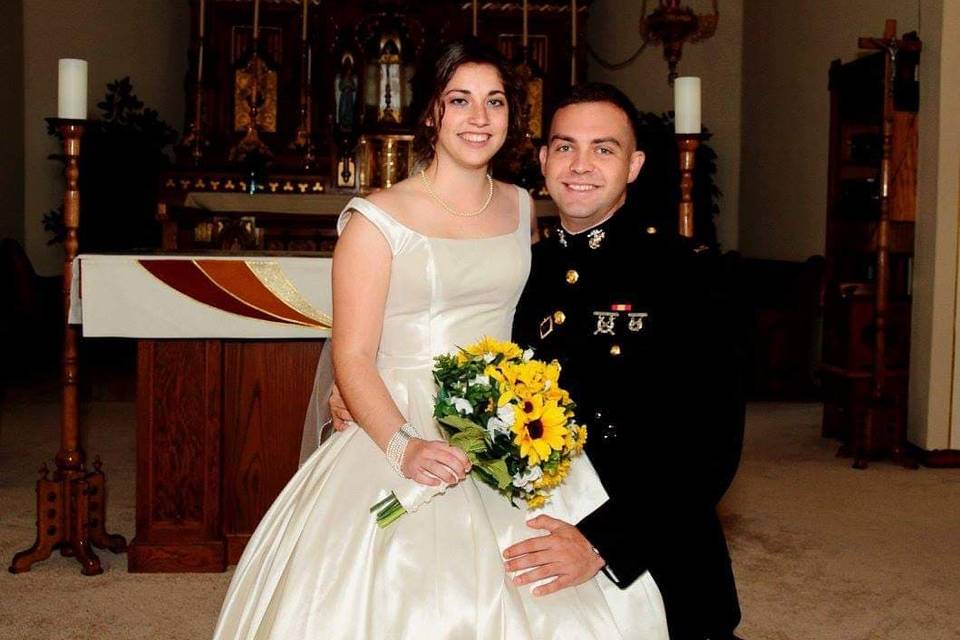 Silk military wedding