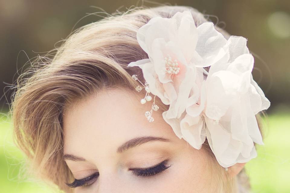 Bride with flower hair ornament