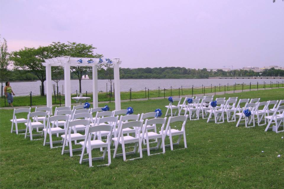 Lakefront Wedding Set Up